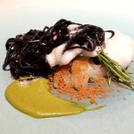 リストランテKubotsu - 唐津産からすみと対馬産ヤリイカのタリオリーニ　山葵の香り（ドッキング後）（2020.9）