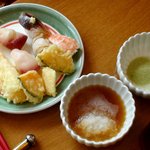 Buf Fe Dai Ning Uaso Sheddo - 天ぷらもアツアツ、、、この抹茶塩が美味で～