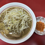 千里眼 - ラーメン 麺130g ニンニク・ショウガ・アブラちょっとのカラアゲ別皿で 780円