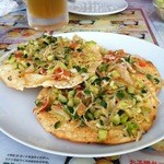 New Kathmandu kitchen Chogo - マサラパパド　野菜が載ったパパドです。スパイシー。好みの味。