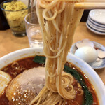 我流担々麺 竹子 - つるつるの細麺