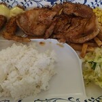  山賊 - ポークステーキ＆エビフライセット（1,150円）