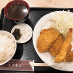 とんかつ ますもと - ミックスフライ定食（990円）