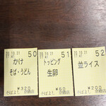 Soba Yoshi - 食券を確かめるとやっぱりかけそば320円です