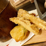 山みず木 - 天ぷら　松茸とカボチャの豚肉挟み揚げ