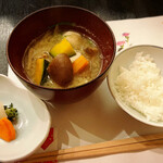 山みず木 - 〆のお食事　小国米、香の物