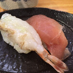あかめ寿司 - ガスエビとカジキの昆布締め