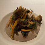 シャントレル - シャントレルのピューレのボタンエビのショーフロワ