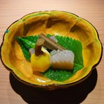 Yasaikaisekinagamine - お造り　くわい　蒟蒻　牛蒡