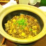 山芋入り麻婆豆腐の土鍋ご飯