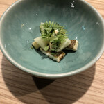 吉花 - 穴子と胡瓜と梨。山椒が爽やかでよし。