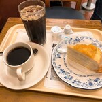 ドトールコーヒーショップ - 安納芋のミルクレープ、アイスコーヒーS、ブレンドコーヒー