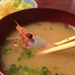 鮨処久兵衛 - お味噌汁には海老の頭  出汁の風味良し
