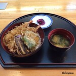 Shikino Aji Chinri Yuutei - 天丼､柴漬け､味噌汁