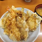 天丼てんや - 天丼+牡蠣天2つ。