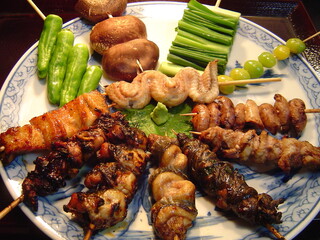 Ganso Unatetsu - うなぎ串焼一通り及び野菜焼き
