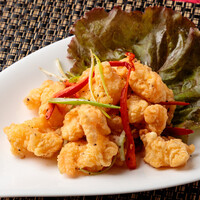 海老の揚げ物 山椒風味