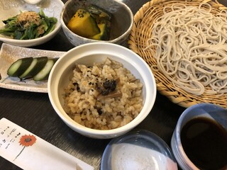 Sobato Koro Kourin - 玄米ご飯とお蕎麦、デザート付きの玄米御膳@1500円