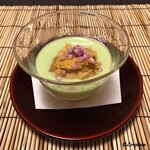 御料理 寺沢 - 滋養卵の玉締めに夏豆摺流しに生海胆