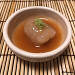 御料理 寺沢 - 穴子焼霜を梅醤油で