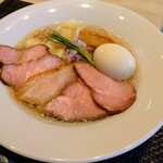 宍道湖しじみ中華蕎麦 琥珀 - 特製塩中華蕎麦1150円税込。