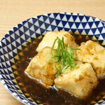 Fried seaweed and dashi tofu
