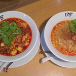 Hyakunanajuugododenotantammen - 左、麻婆麺、右、汁あり担々麺