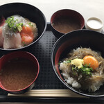 田子の浦港 漁協食堂 - 赤富士丼と日替わり丼