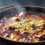 極上ＸＯ醤ソースの麻婆豆腐～土鍋仕立て