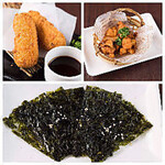 Korean seaweed/ Yakiniku (Grilled meat) restaurant's salted fried chicken/Rich crab cream Croquette