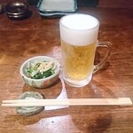 Yaoki - 小鉢と生ビール小