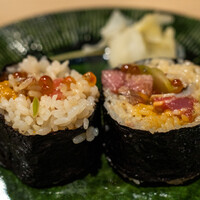 うを徳 - 2020.10 太巻き（大トロ炙り、うに、いくら、鯖、搾菜）