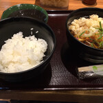 若菜そば - 卵かけごはん+そば