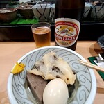 十三屋 - おでん（玉子、こんにゃく、きくらげ天）