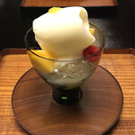 赤坂 菊乃井 - 柚子シャーベットと白ワインのジュレのパフェ。お腹いっぱいで食べれないと思ったけど食べれる…不思議？