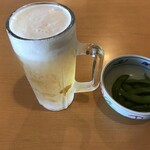 笹味楽 - 霜ジョッキ＆枝豆