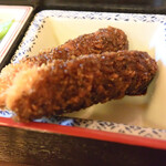 田舎料理 吉野 - 昼飲みのセットの料理（串カツ2本）