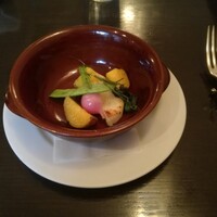 ピッツェリア ロマーナ ジャニコロ - 絶品インカのめざめと本日の野菜の窯焼き