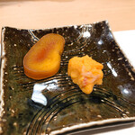 うを徳 - 土佐のボラの生卵と宮崎のカラスミ