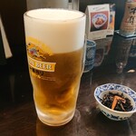 Tanya Zenji Rou - 生ビール大とサービスのお通し