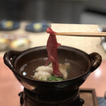 窯焼き割烹 黒泉 - ハモ出汁のしゃぶしゃぶ