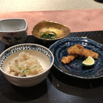 窯焼き割烹 黒泉 - 松茸と太刀魚の釜焼き炊き込みご飯