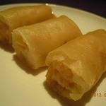 京鼎樓 - 春巻き。細くて海老がぎっしり☆