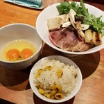 麺屋 六感堂 - SUKIYAKI RAMEN＋銀杏の炊き込みご飯