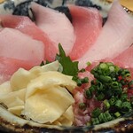 魚と創作料理 だん - 半分メカジキ、水っぽい刺身とベチャっとした酢飯