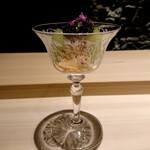 寿しの吉乃 - 毛ガニと焼きナスのピューレ