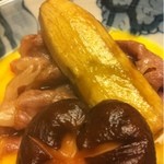 人形町今半 - 茄子は綺麗に皮が剥かれてました。