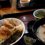 浜 - 天丼とかす汁(季節メニュー)700円税込