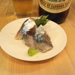 立飲みいこい - 2012.7 〆鯖（130円）撮影前に山葵つけてしまいました