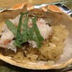 北の味紀行と地酒 北海道 - 蟹の甲羅のご飯